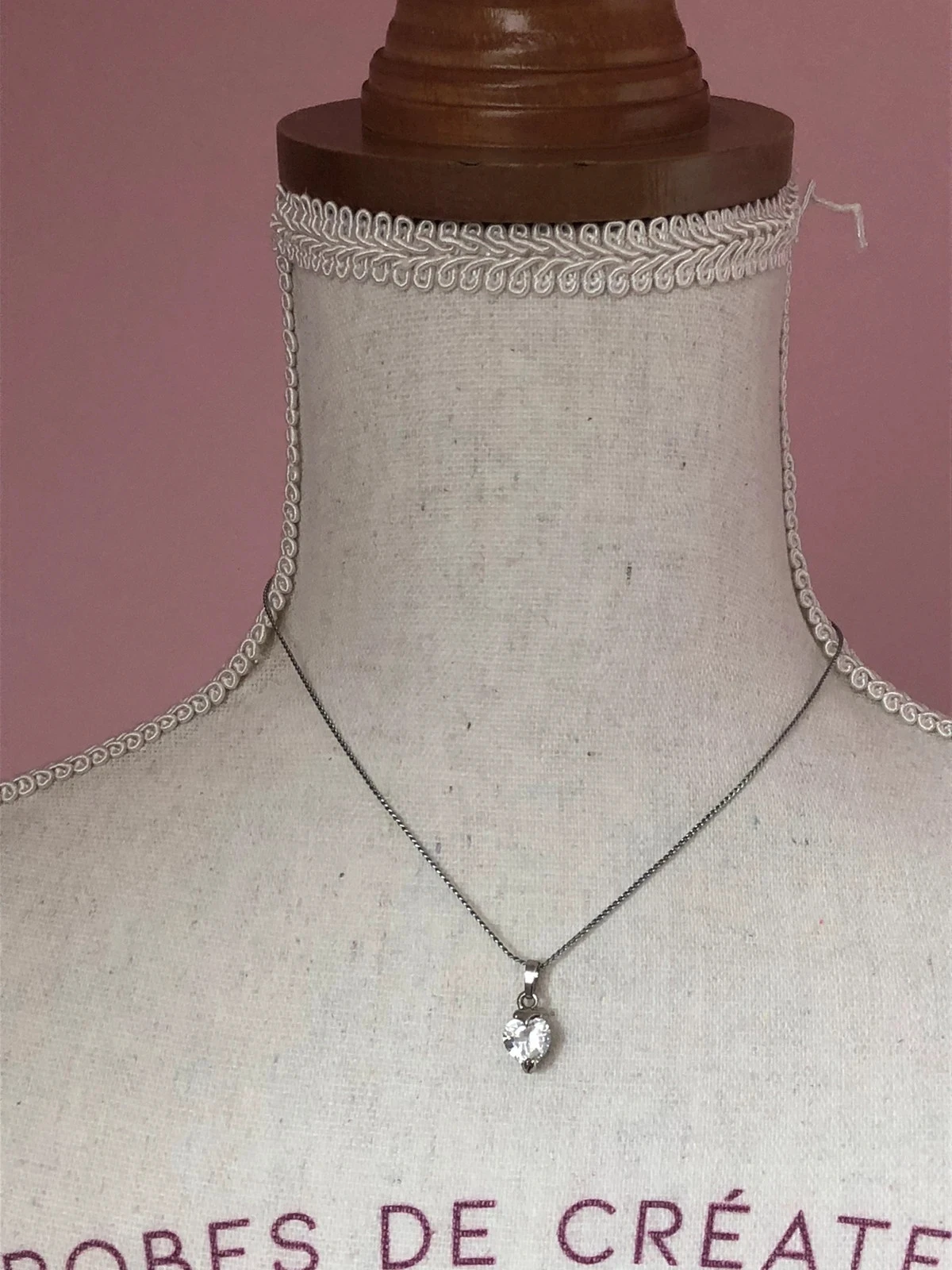 Ras de cou collier coeur argent